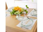 Tovagliette Abakuhaus Audrey, Stile Retrò Con Motivo Floreale Naturale E Foglie, Tiscjdeco In Tessuto Resistente Al Lavaggio Per Sala Da Pranzo E Cucina, Multicolore