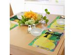 Tovagliette Da Cinema Abakuhaus, Composizione Astratta E Dai Colori Vivaci Con Ombre Proiettate A Strisce, Tiscjdeco In Tessuto Resistente Al Colore Per La Sala Da Pranzo E La Cucina, Multicolore