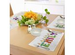 Tovagliette Abakuhaus Emily, Torta Di Compleanno Con Disegni Caricaturali E Palloncini Colorati Sullo Sfondo, Decorazioni Da Tavola In Tessuto Resistente Ai Colori Per La Sala Da Pranzo E La Cucina, Multicolore