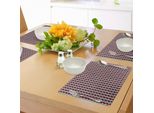 Tovagliette Retrò Abakuhaus, Motivo Country Vintage Con Motivi Diagonali E Strisce Verticali, Tiscjdeco In Tessuto Resistente Al Lavaggio Per La Sala Da Pranzo E La Cucina, Corallo Scuro Beige Verde Acqua