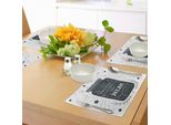Abakuhaus Tovagliette, Tutto Stelle Con Un Sogno Su Un Bicchiere Con Cerchi E Sfondo A Stelle, Tiscjdeco In Tessuto Resistente Al Lavaggio Per La Sala Da Pranzo E La Cucina, Grigio Antracite E Bianco