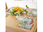 Tovagliette Natalizie Abakuhaus, Motivo Con Rami Di Sorbo Su Cornice In Vetro Colorato, Tema Natalizio Con Bacche Invernali, Decorazioni Da Tavola In Tessuto Resistente Ai Colori Per La Sala Da Pranzo E La Cucina, Multicolore
