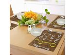 Tovagliette Abakuhaus Yolo, Sfondo Rustico In Legno In Stile Caricaturale Con Slogan Significativo E Toccante, Stampa Digitale Su Tessuto Lavabile, Decorazione Da Tavola Per La Cucina, Giallo, Bianco E Marrone.