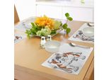 Abakuhaus Tovagliette Bulldog Inglese, Cane Muscoloso Con Illustrazione Stilizzata Dell'animale Di Razza Pura, Tiscjdeco In Tessuto Resistente Ai Colori Per La Sala Da Pranzo E La Cucina, Bianco Marrone