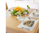 Abakuhaus Tovagliette Della Nonna, Motivo Circolare Scarabocchiato Su Sfondo Punteggiato E Citazione Scritta A Mano, Decorazione Da Tavola In Tessuto Resistente Al Lavaggio Per La Sala Da Pranzo E La Cucina, Grigio Antracite Bianco Beige