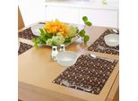 Tovagliette Abakuhaus Con Motivo Uccelli, Cardellino Con Bacche Di Sorbo E Foglie Autunnali Flora E Fauna, Tiscjdeco In Tessuto Resistente Al Lavaggio Per Sala Da Pranzo E Cucina, Multicolore