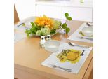 Tovagliette Abakuhaus Vintage Giallo, Vecchio Barattolo Di Miele Disegnato A Mano Con Inchiostro Su Sfondo Acquerellato, Sottobicchieri In Tessuto Lavabile Decorazione Da Tavola Con Stampa, Calendula E Nero