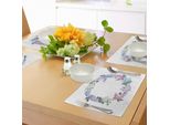 Abakuhaus Tovagliette Viola, Ghirlanda Di Fiori Freschi E Uccellino Delicato E Romantico, Decorazione Da Tavola In Tessuto Resistente Ai Colori Per La Sala Da Pranzo E La Cucina, Multicolore