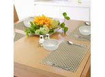 Abakuhaus Tovagliette Colorate, Forme Astratte Decorative Con Colori Vivaci Dall'aspetto Invecchiato, Piastrelle In Stile Vintage, Tiscjdeco In Tessuto Resistente Ai Colori Per La Sala Da Pranzo E La Cucina, Multicolore