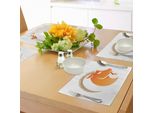 Abakuhaus Tovagliette Con Segno Zodiacale Capricorno, Sagoma Di Capra Con Corna - Illustrazione Astratta Di Animali, Decorazione Da Tavola In Tessuto Resistente Al Lavaggio Per Sala Da Pranzo E Cucina, Arancione, Bianco E Beige