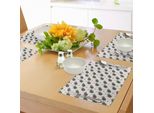 Abakuhaus Tovagliette A Forma Di Ananas, Disegni Di Frutta Realizzati A Mano Con Triangoli Colorati E Foglie Sullo Sfondo, Tovagliette Decorative In Tessuto Resistente Ai Colori Per La Sala Da Pranzo E La Cucina, Multicolore