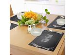 Tovagliette Da Cinema Abakuhaus, Citazione Finale Con Cornice Ricamata Su Sfondo Sfumato Astratto, Tovaglietta Decorativa In Tessuto Resistente Al Lavaggio Per Sala Da Pranzo E Cucina, Grigio Antracite Crema