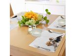 Tovagliette Abakuhaus Beagle, Simpatica Famiglia Con Mamma E Cucciolo - Fotografia Di Animali Domestici, Decorazione Da Tavola In Tessuto Resistente Al Lavaggio Per Sala Da Pranzo E Cucina, Color Caramello Chiaro, Bianco E Nero.