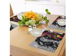 Tovagliette Abakuhaus Per Ragazzi, Donna Attraente Con Capelli Neri, Decorazioni Floreali E Geometriche, Femminilità Magica, Tovaglietta Decorativa In Tessuto Resistente Ai Colori Per La Sala Da Pranzo E La Cucina, Multicolore