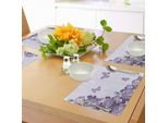 Abakuhaus Tovagliette Viola, Composizione Nuziale Con Boccioli Di Rosa, Farfalle Che Volano, Decorazioni Da Tavola In Tessuto Resistente Al Lavaggio Per La Sala Da Pranzo E La Cucina, Viola E Lilla