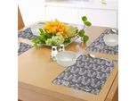 Tovagliette Abakuhaus Con Motivi Floreali, Illustrazione Primaverile Su Sfondo Grigio, Composizione Naturale, Decorazioni Da Tavola In Tessuto Resistente Ai Colori Per La Sala Da Pranzo E La Cucina, Rosso Cinabro, Grigio Chiaro, Grigio.