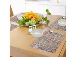 Tovagliette Abakuhaus In Stile Retrò, Stile Hippie Punk Anni Sessanta, Forme Circolari, Tonalità Slavate, Tiscjdeco In Tessuto Resistente Al Lavaggio Per La Sala Da Pranzo E La Cucina, Multicolore