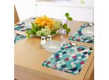 Tovagliette Abakuhaus Grunge, Motivo Vintage Con Sfondo A Rombi Retrò Consumato E Forme Astratte Colorate, Tiscjdeco In Tessuto Resistente Al Lavaggio Per La Sala Da Pranzo E La Cucina, Multicolore