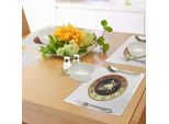 Abakuhaus Tovagliette Zodiaco Capricorno, Diagramma Dell'oroscopo, Silhouette Animale, Astrologia, Tema Zodiacale, Decorazione Da Tavola In Tessuto Resistente Al Lavaggio Per Sala Da Pranzo E Cucina, Blu Scuro Cannella Giallo