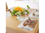 Abakuhaus Tovagliette Golden Retriever, Ritratto Del Cucciolo Di Razza Con Collare E Medaglietta, Tiscjdeco In Tessuto Resistente Al Lavaggio Per Sala Da Pranzo E Cucina, Multicolore