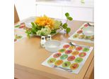 Tovagliette Abakuhaus Con Motivi Di Frutta, Icone Alimentari: Cetrioli, Avocado, Aglio, Uva, Cavolo, Prugne, Mandarini, Barbabietole E Fragole, Decorazioni Da Tavola In Tessuto Resistente Al Lavaggio Per La Sala Da Pranzo E La Cucina, Multicolore