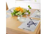 Tovagliette Abakuhaus, Disegno A Mano Di Un Videoproiettore Nel Simbolo Blu Del Cinema, Tovaglietta Decorativa In Tessuto Resistente Al Lavaggio Per La Sala Da Pranzo E La Cucina, Blu Violetto Grigio
