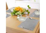 Abakuhaus Tovagliette Astratte, Bande Monocromatiche Classiche Curve Con Effetti Ottici A Spirale Diagonali, Tiscjdeco In Tessuto Resistente Al Colore Per La Sala Da Pranzo E La Cucina, Bianco Nero