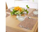 Tovagliette Retrò Abakuhaus, Motivo Colorato A Forma Di Diamante Su Sfondo Marrone Chiaro Con Pois Bianchi, Decorazione Da Tavola In Tessuto Resistente Al Lavaggio Per La Sala Da Pranzo E La Cucina, Multicolore