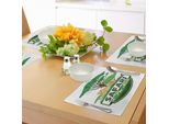 Tovagliette Abakuhaus Safari, Savana Africana Con Leone E Alberi Verdi Natura Selvaggia Ed Esotica, Tiscjdeco In Tessuto Resistente Al Lavaggio Per La Sala Da Pranzo E La Cucina, Verde Cacciatore E Marrone Sabbia