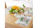 Tovagliette Abakuhaus Flamingo, Composizione Acquerellata Di Isole Esotiche, Foglie Di Foresta E Ibisco Primavera Alle Hawaii, Tiscjdeco In Tessuto Resistente Ai Colori Per La Sala Da Pranzo E La Cucina, Multicolore