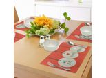 Abakuhaus Tovagliette Natalizie, Joy Love E Peace Parole Pendenti Buon Natale Tema Celebrazione Festiva, Tiscjdeco In Tessuto Resistente Al Colore Per La Sala Da Pranzo E La Cucina, Rosso Cinabro Crema
