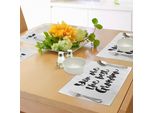 Tovagliette Abakuhaus, Citazione Monocolore Sulla Nonna Migliore Su Uno Sfondo Punteggiato In Stile Grunge, Decorazione Da Tavola In Tessuto Resistente Al Lavaggio Per La Sala Da Pranzo E La Cucina, Bianco E Nero