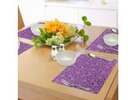 Tovagliette Abakuhaus, Motivo Rococò Con Ricchi Riccioli Di Motivi Fogliati Antichi, Tiscjdeco In Tessuto Resistente Al Lavaggio Per La Sala Da Pranzo E La Cucina, Rosa Secca E Viola.