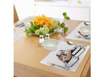 Abakuhaus Tovagliette Bulldog Inglese, Bulldog Di Razza Pura Con Bicchieri E Libri, Animale Laborioso, Tiscjdeco In Tessuto Resistente Al Lavaggio Per La Sala Da Pranzo E La Cucina, Marrone Chiaro Bianco Nero