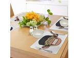 Tovagliette Abakuhaus Affe, Divertente Ritratto Hippie Di Scimmia Con Occhiali Geometrici Colorati, Decorazione Da Tavola In Tessuto Resistente Al Lavaggio Per La Sala Da Pranzo E La Cucina, Multicolore
