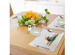 Tovagliette Abakuhaus Fuchs, Romantico Animale Della Foresta Con Pelliccia Che Si Abbraccia Con Un Cuoricino Rosa Amore Amicizia, Decorazione Da Tavola In Tessuto Resistente Al Lavaggio Per La Sala Da Pranzo E La Cucina, Multicolore