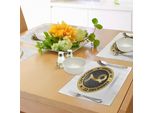 Abakuhaus Tovagliette Zodiacali Capricorno, Simbolo Astratto Dell'oroscopo Quotidiano Con Immagine Delle Costellazioni, Decorazione Da Tavola In Tessuto Resistente Ai Colori Per La Sala Da Pranzo E La Cucina, Caffè Chiaro Nero