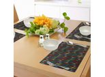Abakuhaus Tovagliette Colorate, Composizione Geometrica A Pois Con Motivo A Mezzitoni Su Sfondo Scuro, Tovaglietta Decorativa In Tessuto Resistente Al Lavaggio Per La Sala Da Pranzo E La Cucina, Multicolore