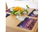 Tovagliette Fantasia Abakuhaus, Castello Arabo Di Notte, Illustrazione Orientale Con Paesaggio Da Fiaba, Tiscjdeco In Tessuto Resistente Ai Colori Per La Sala Da Pranzo E La Cucina, Magenta Indaco Rosa