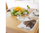 Abakuhaus Tovagliette Bulldog Inglese, Padre E Figlio Bulldog Fotografia Per La Festa Del Papà Animali Domestici, Tiscjdeco In Tessuto Resistente Ai Colori Per La Sala Da Pranzo E La Cucina, Bianco Nero Marrone