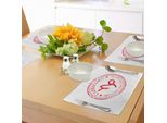 Abakuhaus Tovagliette Con Segno Zodiacale Capricorno, Simbolo Dell'oroscopo Monocolore Con Stelle Sporche E Cornice Circolare, Decorazione Da Tavola In Tessuto Resistente Al Lavaggio Per La Sala Da Pranzo E La Cucina, Rosso Cinabro E Bianco