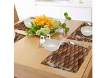 Tovagliette Abakuhaus, Motivo Aged Scale Con Ispirazione Medievale, Design A Semicerchi, Armatura Antica, Tiscjdeco In Tessuto Resistente Al Colore Per La Sala Da Pranzo E La Cucina, Multicolore