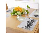 Tovagliette Abakuhaus Chicago Skyline, Effetti Pennellate Acquerellate Di Paesaggi Urbani Sporchi, Immagine Cupa, Tiscjdeco In Tessuto Resistente Ai Colori Per La Sala Da Pranzo E La Cucina, Grigio Antracite Nero