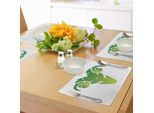 Abakuhaus Tovagliette Con Segno Zodiacale Ariete, Testa Di Ariete In Un'ombra Astratta Verde - Mitologia - Cosmo, Tiscjdeco In Tessuto Resistente Al Lavaggio Per La Sala Da Pranzo E La Cucina, Verde Chiaro, Verde Felce, Bianco