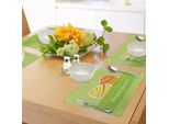 Abakuhaus Tovagliette Pasquali, Uova Colorate Con Strisce Su Sfondo Quadrato A Quadretti Verde - Bandiera Festiva, Decorazione Da Tavola In Tessuto Resistente Ai Colori Per La Sala Da Pranzo E La Cucina, Multicolore
