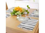 Abakuhaus Tovagliette Bianche E Nere, Sagome Monocromatiche Di Betulle Con Foglie Autunnali, Tiscjdeco In Tessuto Resistente Ai Colori Per La Sala Da Pranzo E La Cucina, Bianco Nero