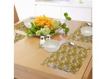 Tovagliette Abakuhaus Con Motivi Floreali, Bouquet Di Garofani Lily Bellezza Botanica Campo Fiorito Madre Natura Tema, Tiscjdeco In Tessuto Resistente Al Lavaggio Per Sala Da Pranzo E Cucina, Marrone Giallo Beige
