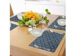 Abakuhaus Tovagliette Blu E Bianche, Illustrazione Con Motivo Natalizio Invernale, Stile Retrò Nordico, Decorazione Da Tavola In Tessuto Resistente Ai Colori Per La Sala Da Pranzo E La Cucina, Azzurro, Blu Navy, Bianco