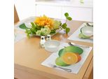 Abakuhaus Tovagliette Verdi E Arancioni, Lime Fresco Con Mezza Arancia, Frutta Invernale, Tema Agrumi, Tiscjdeco In Tessuto Resistente Al Lavaggio Per La Sala Da Pranzo E La Cucina, Verde Mela Arancione