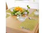 Tovagliette Abakuhaus Con Motivo Anguria, Frutta Estiva Fresca E Dolce Con Fette Disegnate A Mano, Sottobicchieri In Tessuto Lavabile Decorazione Da Tavola Con Stampa, Verde Giada Corallo Scuro Giallo